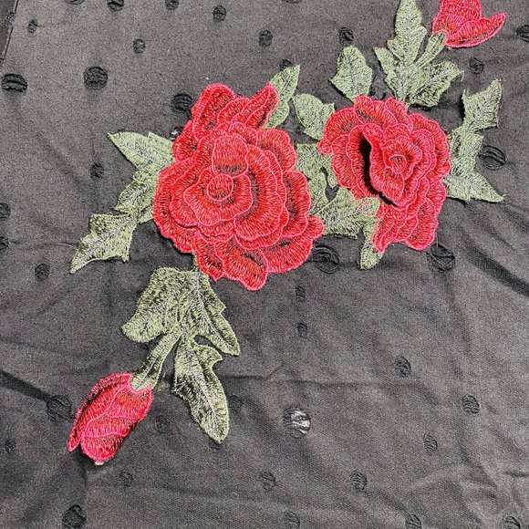 Local Lab Embroidered Distressed Black T-Shirt - Picture 2 of 4